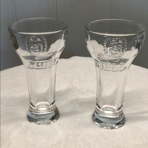 -VINTGE MILLER CHILL SHOT GLASSES, 4”, THUNDERBIRD